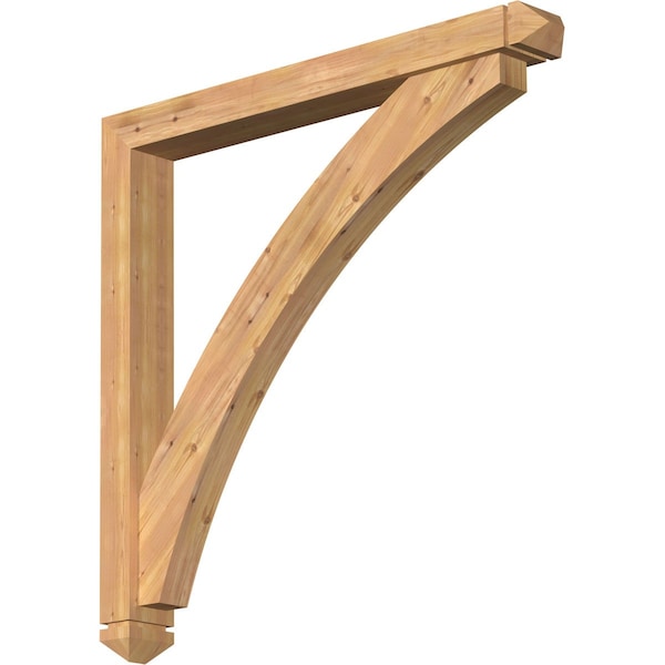 Ekena Millwork Thorton Arts and Crafts Smooth Bracket w/ Offset Brace, Western Red Cedar, 5 1/2"W x 48"D x 48"H BKT0604X48X48THR03SWR - main